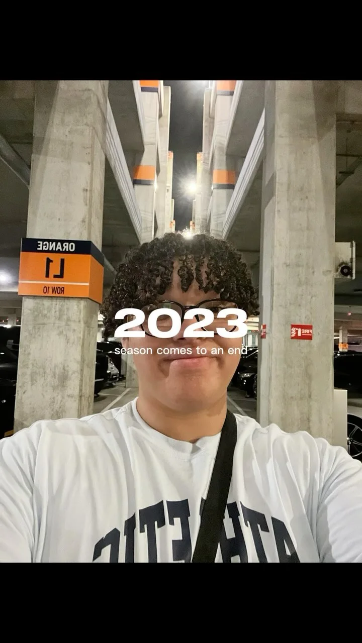 Jose’s 2023 year-in-review reel cover, wearing a white shirt against concrete architecture.
